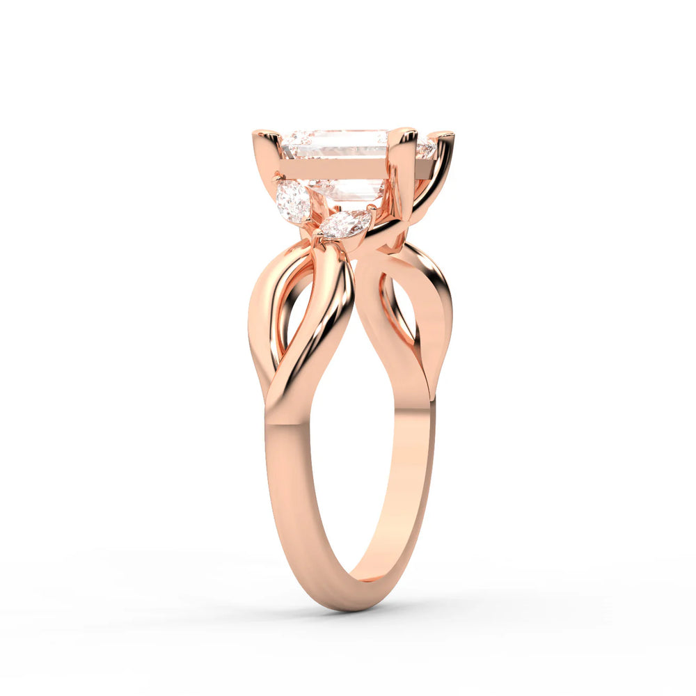 Luna Glow Twisted Round Diamond Engagement Ring