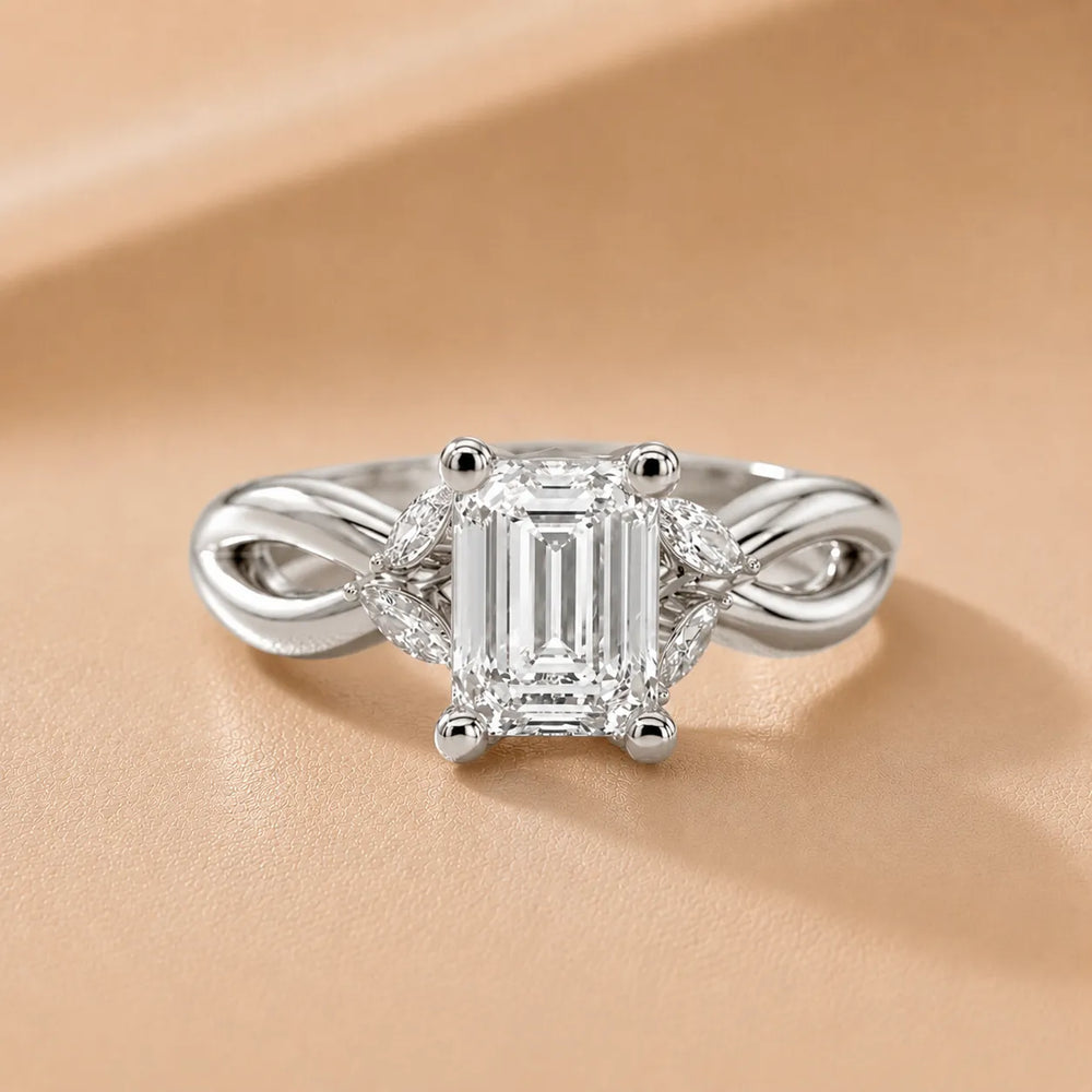 Luna Glow Twisted Round Diamond Engagement Ring