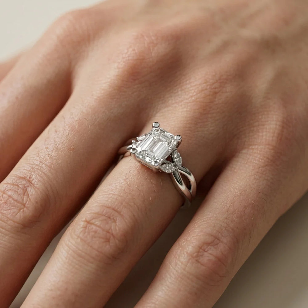 Luna Glow Twisted Round Diamond Engagement Ring