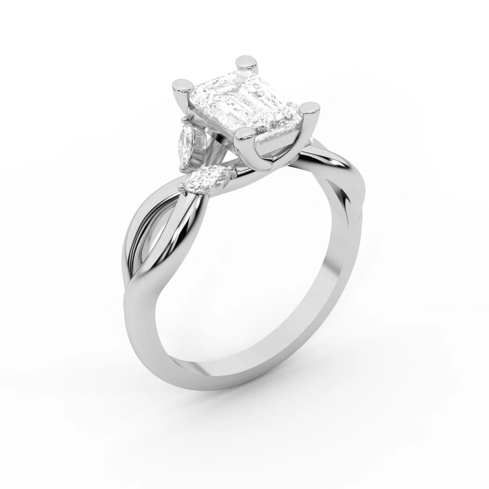 Luna Glow Twisted Round Diamond Engagement Ring