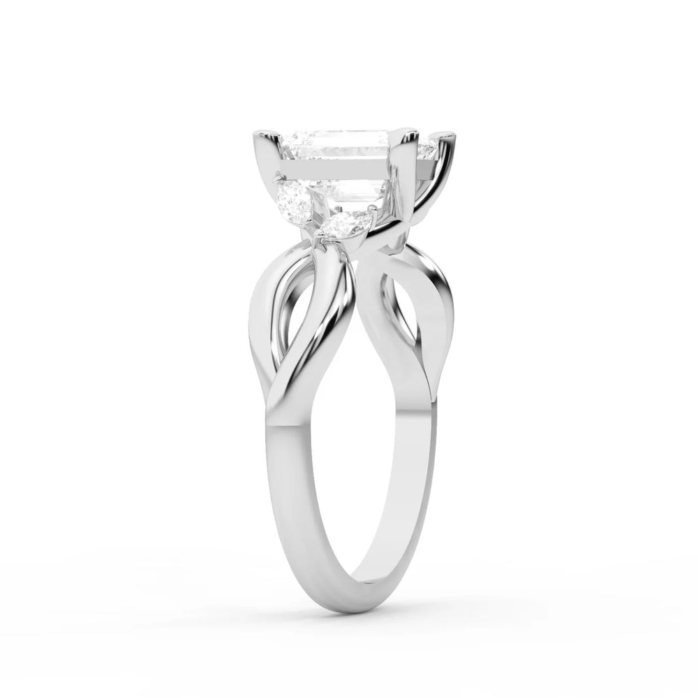 Luna Glow Twisted Round Diamond Engagement Ring