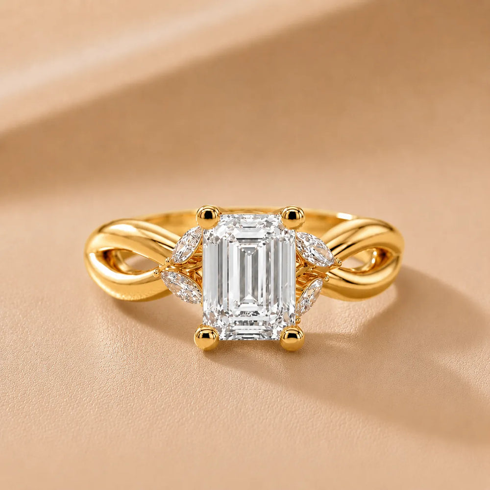 Luna Glow Twisted Round Diamond Engagement Ring