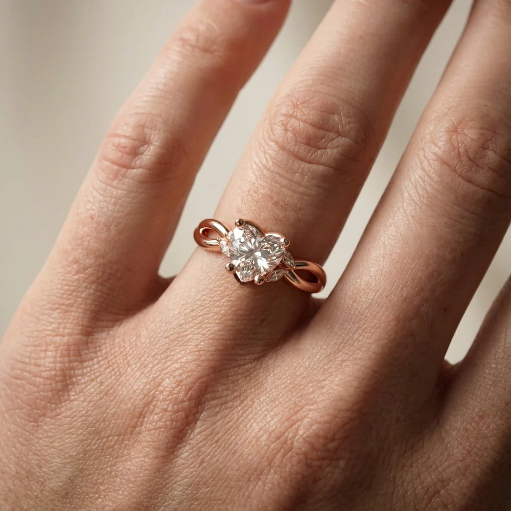 Luna Glow Twisted Round Diamond Engagement Ring