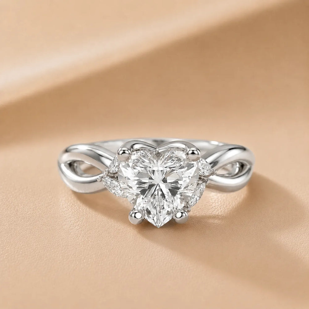 Luna Glow Twisted Round Diamond Engagement Ring