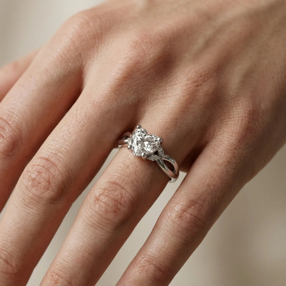 Luna Glow Twisted Round Diamond Engagement Ring