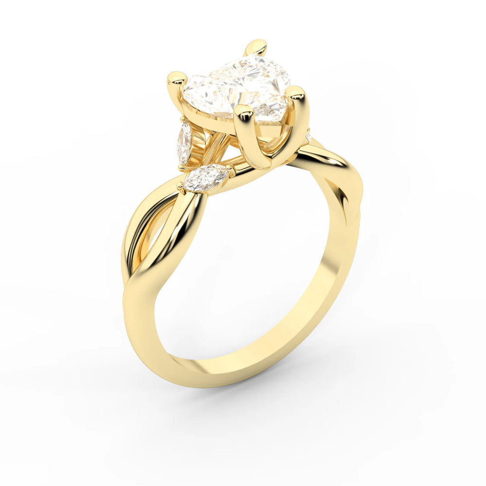Luna Glow Twisted Round Diamond Engagement Ring