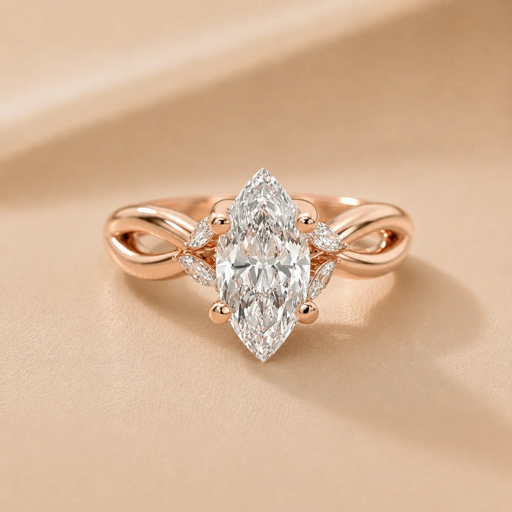 Luna Glow Twisted Round Diamond Engagement Ring