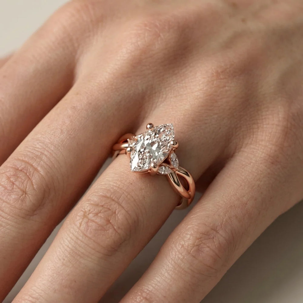 Luna Glow Twisted Round Diamond Engagement Ring