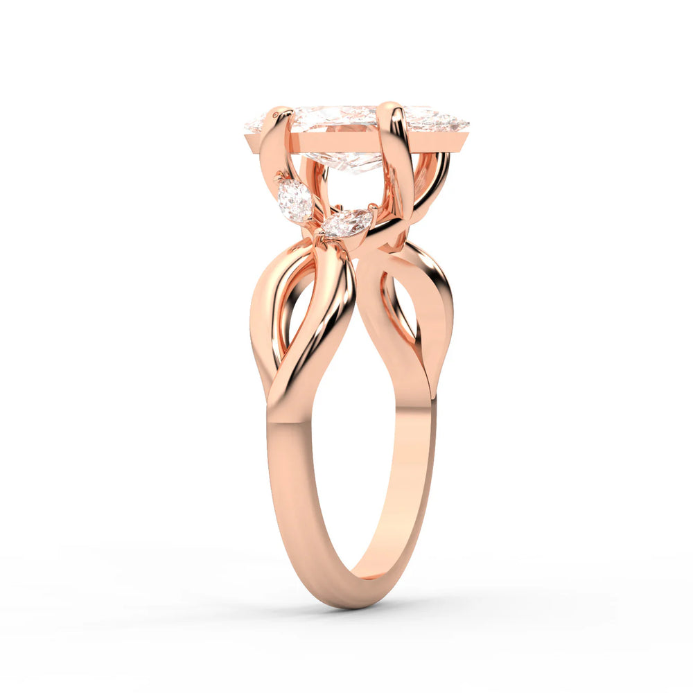 Luna Glow Twisted Round Diamond Engagement Ring