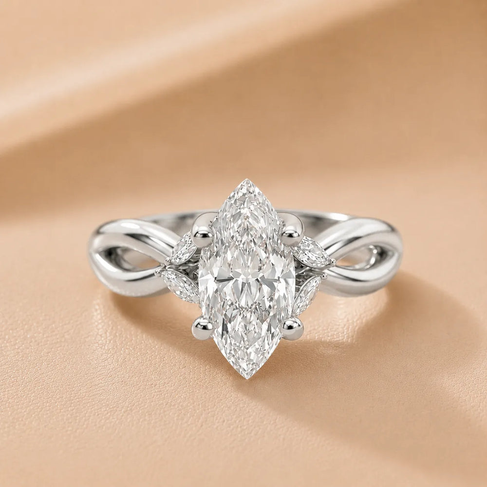 Luna Glow Twisted Round Diamond Engagement Ring
