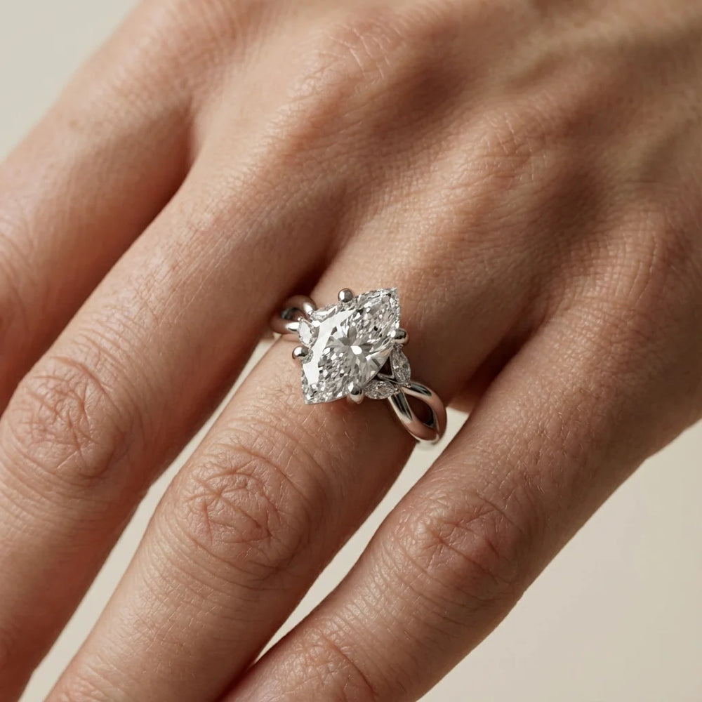 Luna Glow Twisted Round Diamond Engagement Ring