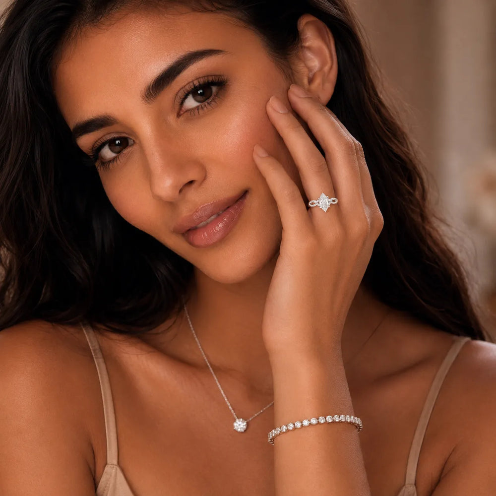Luna Glow Twisted Round Diamond Engagement Ring