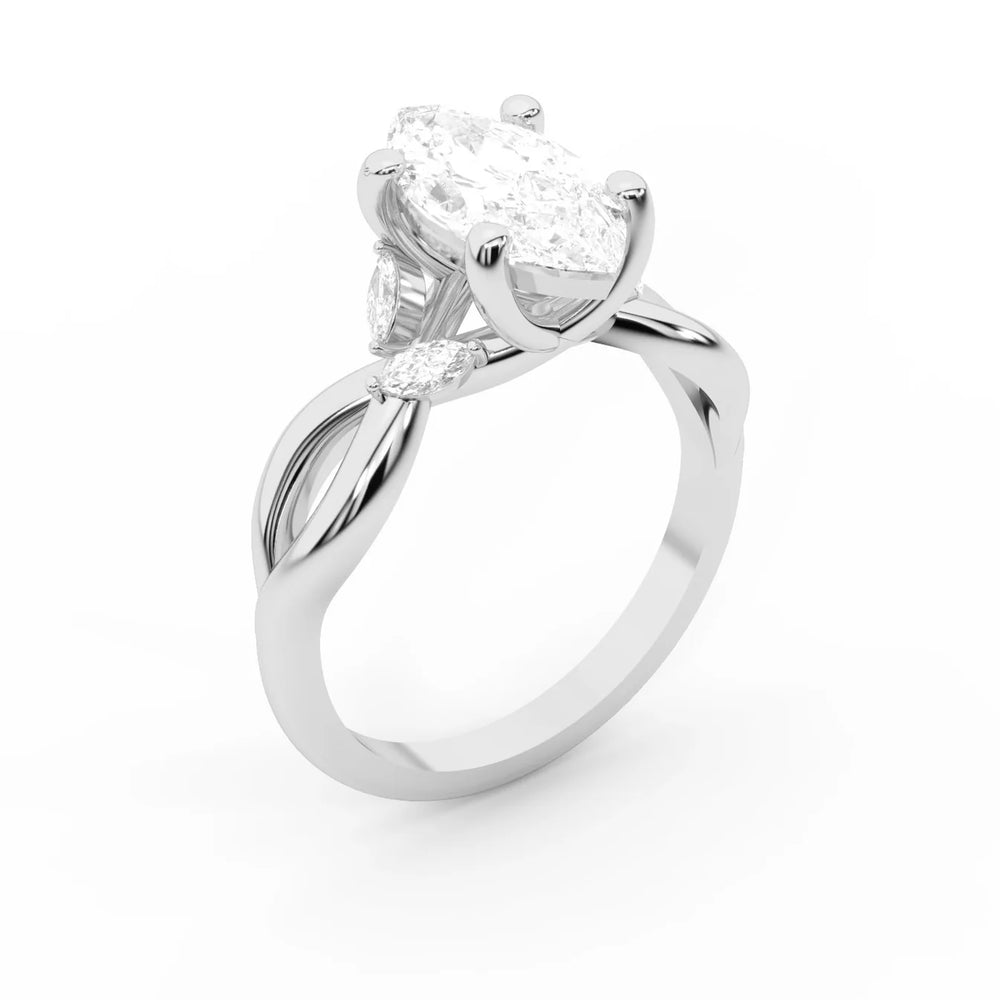 Luna Glow Twisted Round Diamond Engagement Ring