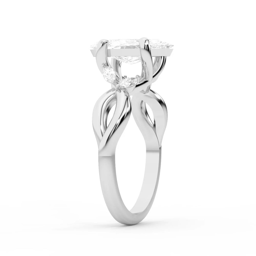 Luna Glow Twisted Round Diamond Engagement Ring