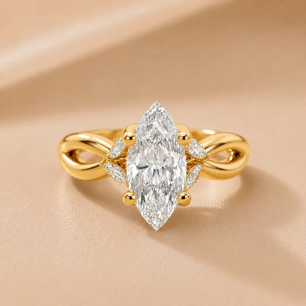 Luna Glow Twisted Round Diamond Engagement Ring