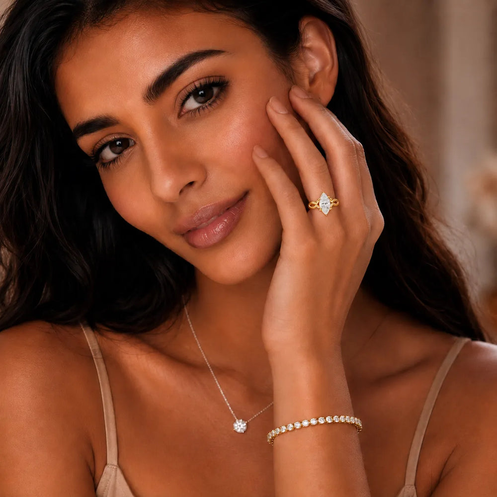 Luna Glow Twisted Round Diamond Engagement Ring
