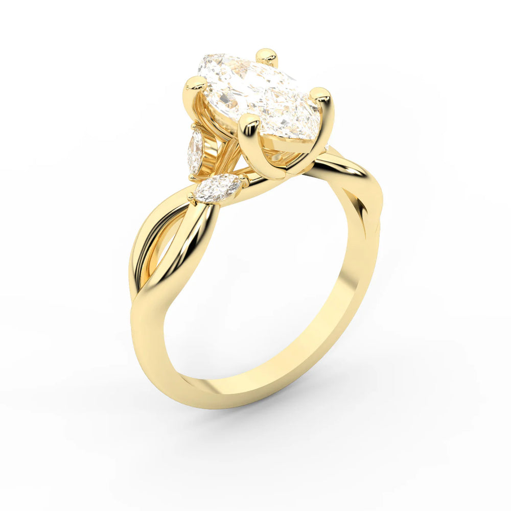 Luna Glow Twisted Round Diamond Engagement Ring