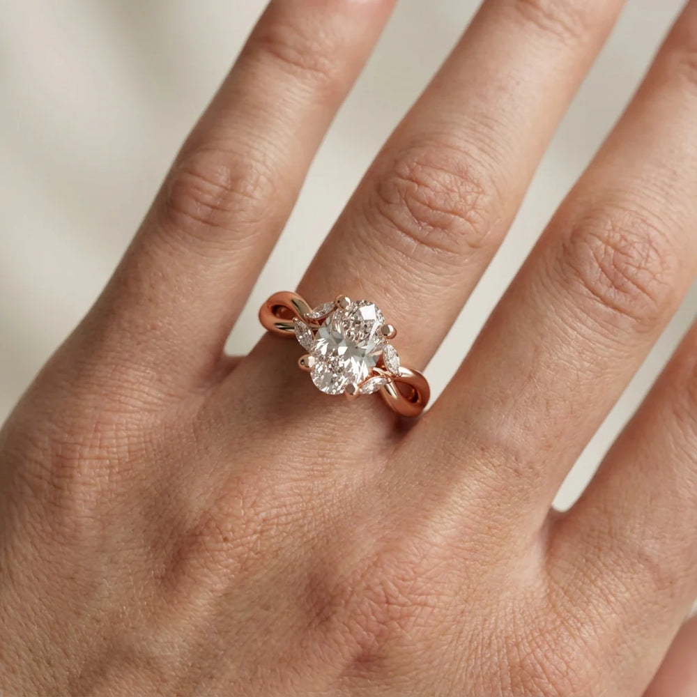 Luna Glow Twisted Round Diamond Engagement Ring
