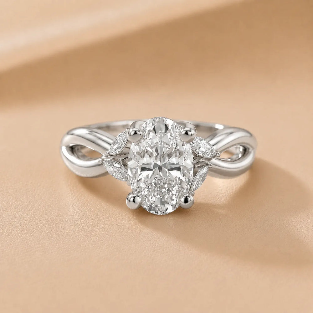 Luna Glow Twisted Round Diamond Engagement Ring