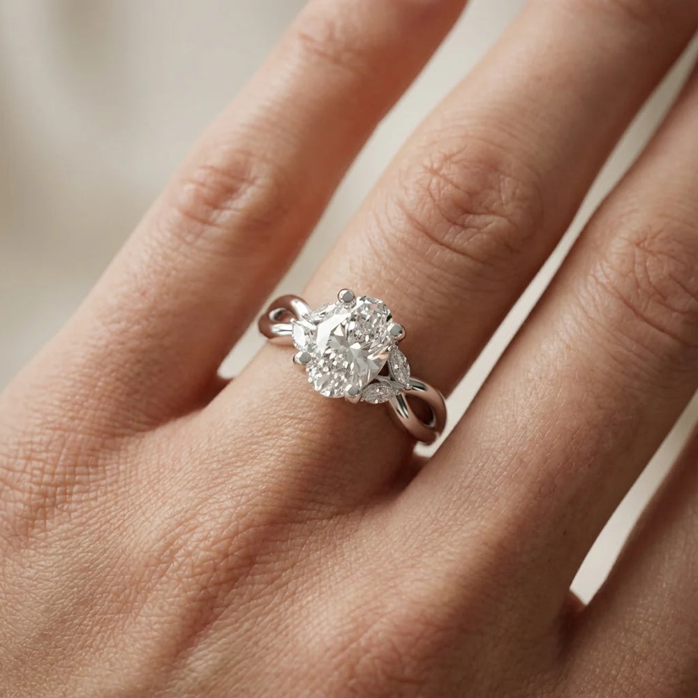 Luna Glow Twisted Round Diamond Engagement Ring