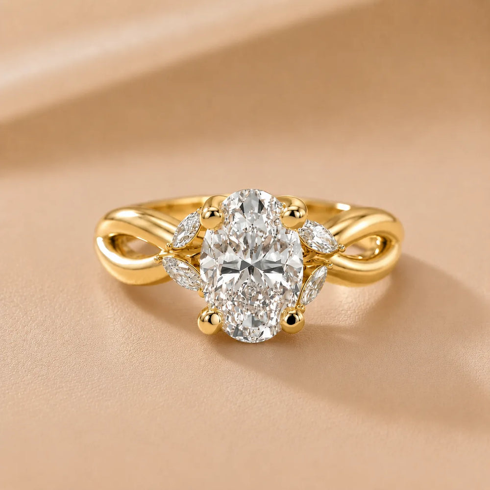 Luna Glow Twisted Round Diamond Engagement Ring