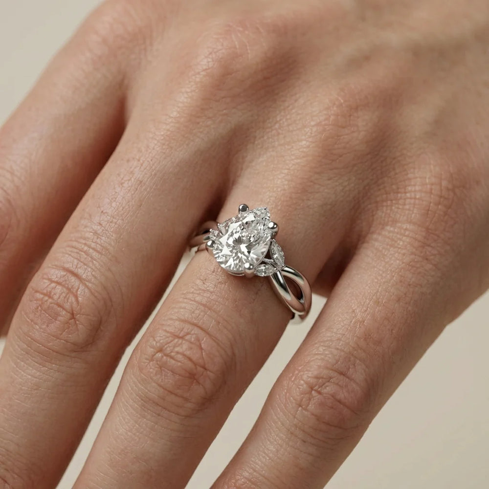Luna Glow Twisted Round Diamond Engagement Ring