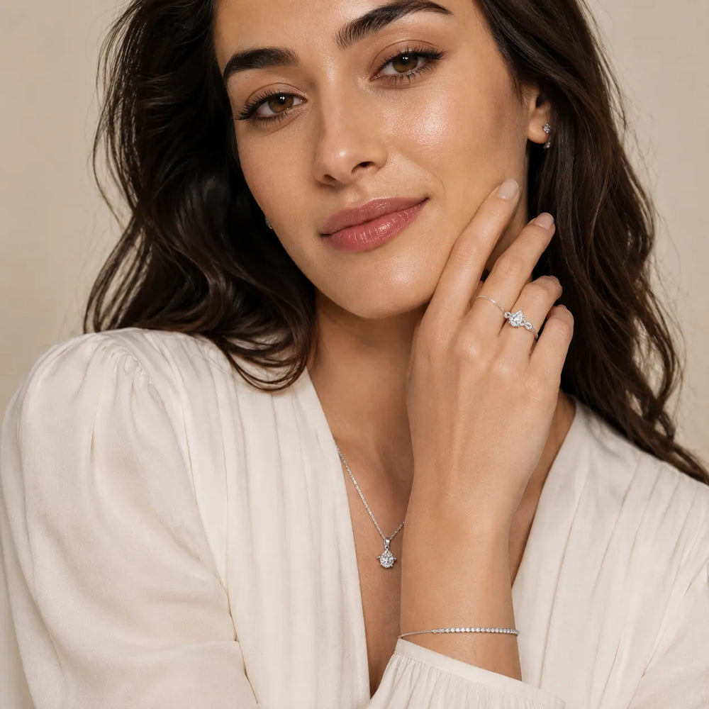 Luna Glow Twisted Round Diamond Engagement Ring