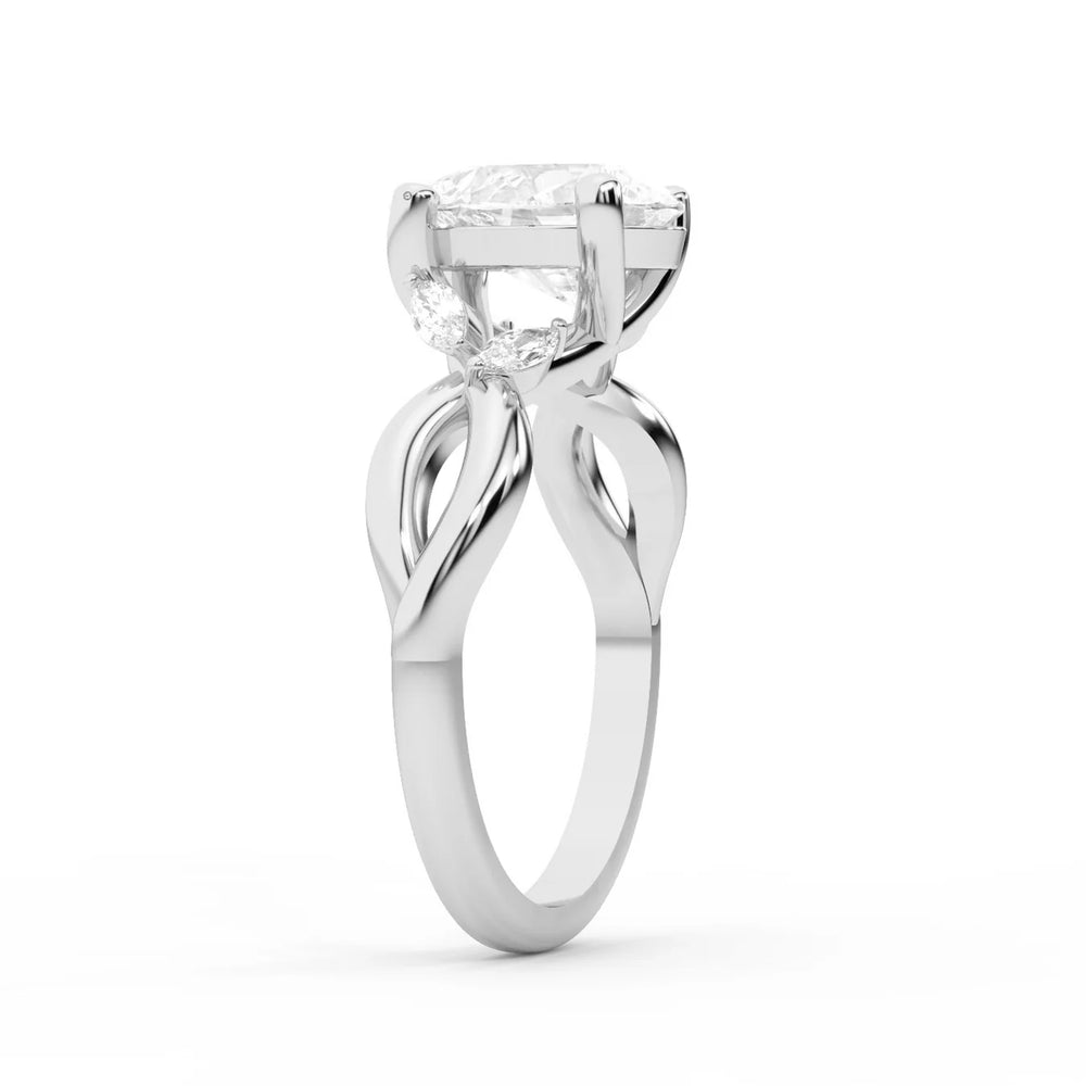 Luna Glow Twisted Round Diamond Engagement Ring