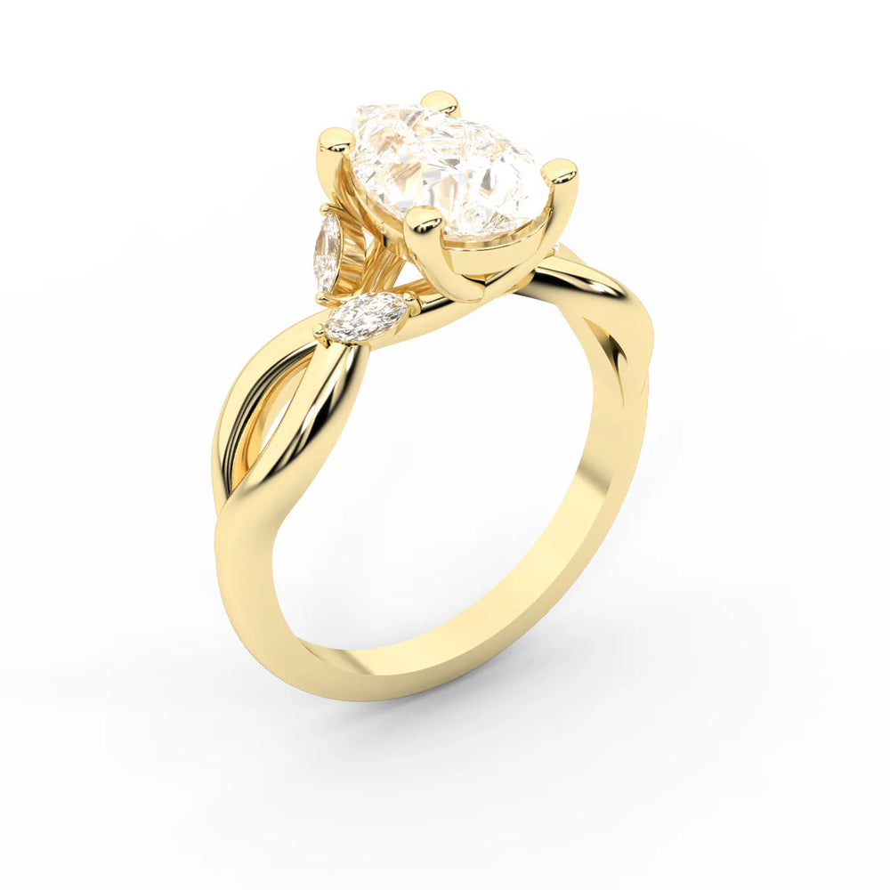 Luna Glow Twisted Round Diamond Engagement Ring