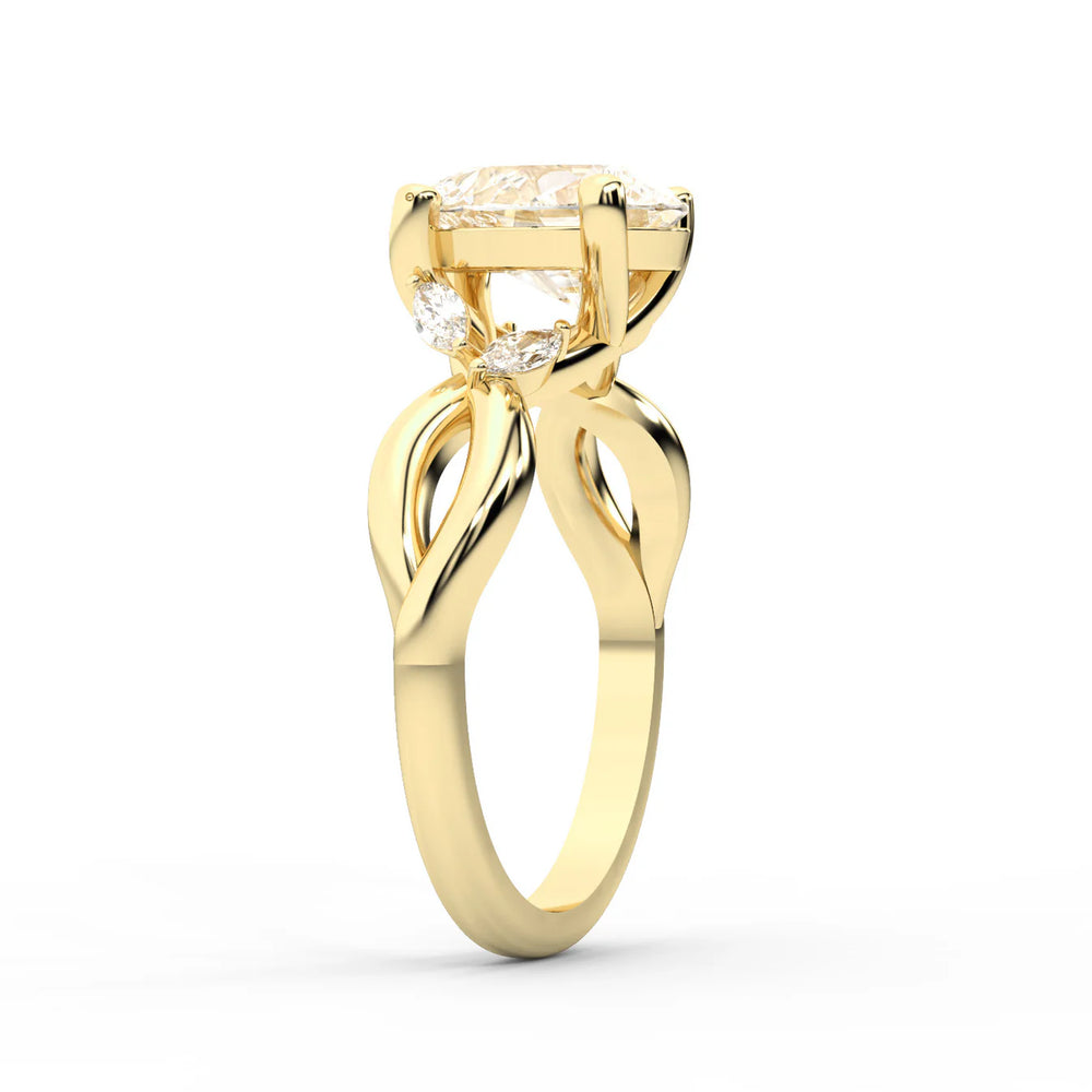 Luna Glow Twisted Round Diamond Engagement Ring