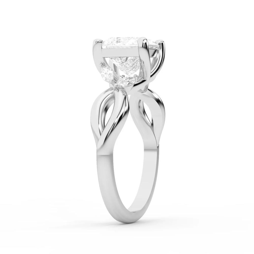 Luna Glow Twisted Round Diamond Engagement Ring