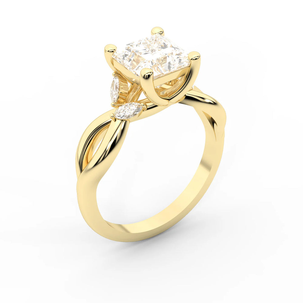 Luna Glow Twisted Round Diamond Engagement Ring