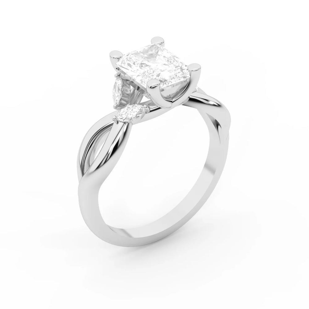 Luna Glow Twisted Round Diamond Engagement Ring