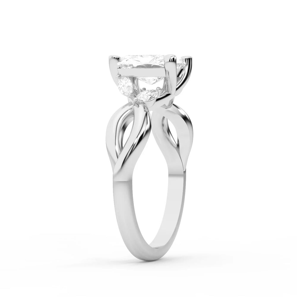 Luna Glow Twisted Round Diamond Engagement Ring