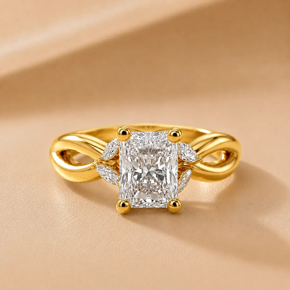 Luna Glow Twisted Round Diamond Engagement Ring