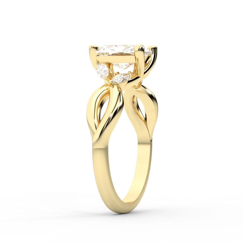 Luna Glow Twisted Round Diamond Engagement Ring