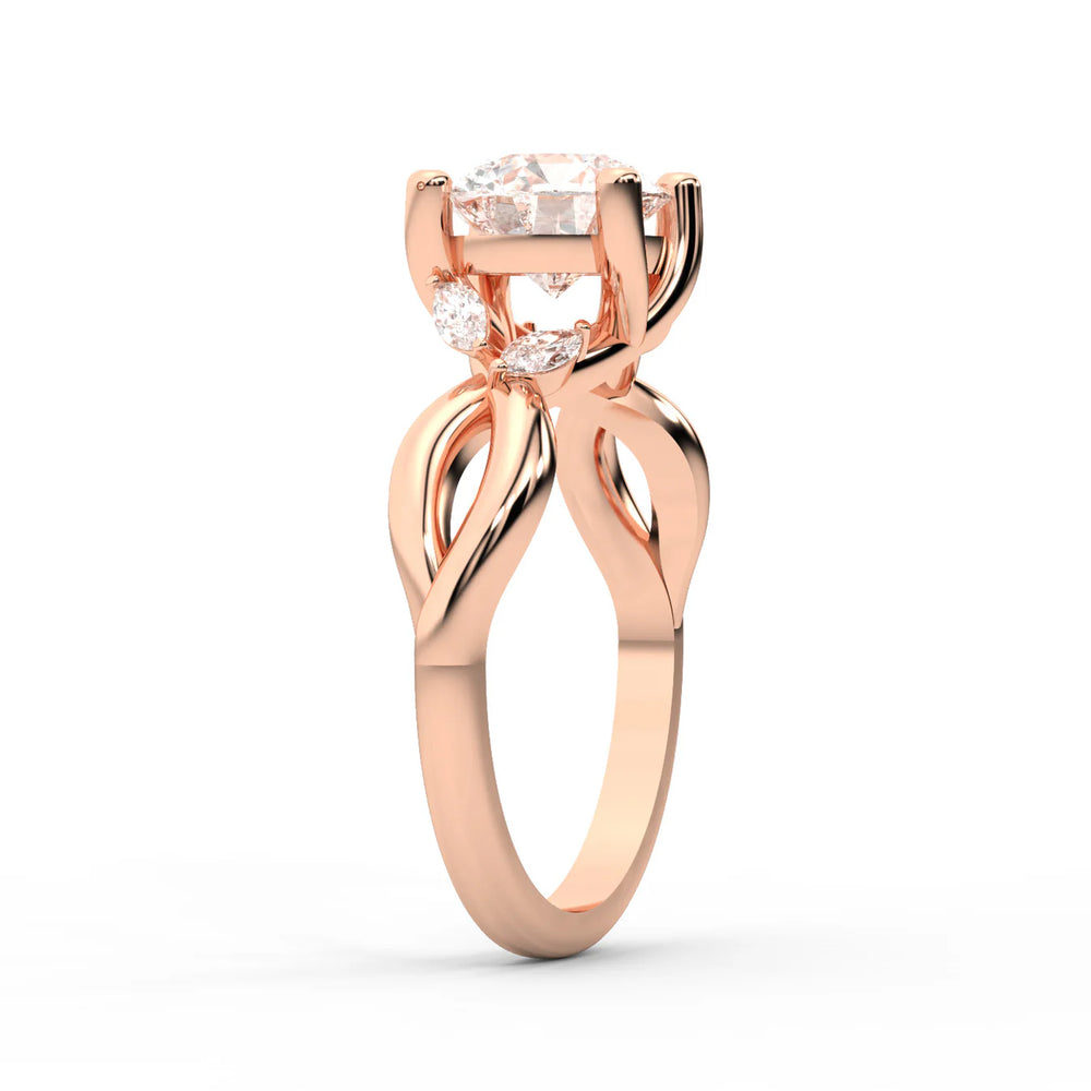 Luna Glow Twisted Round Diamond Engagement Ring