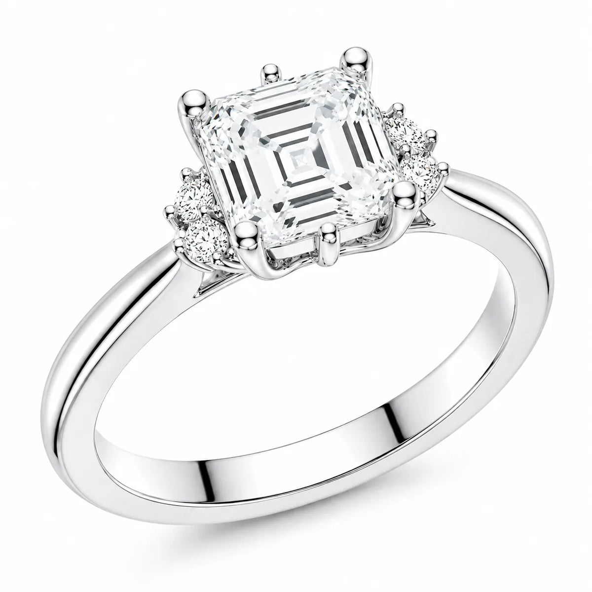 Luxury Cut Diamond Ring with Diamond Halo Accents
