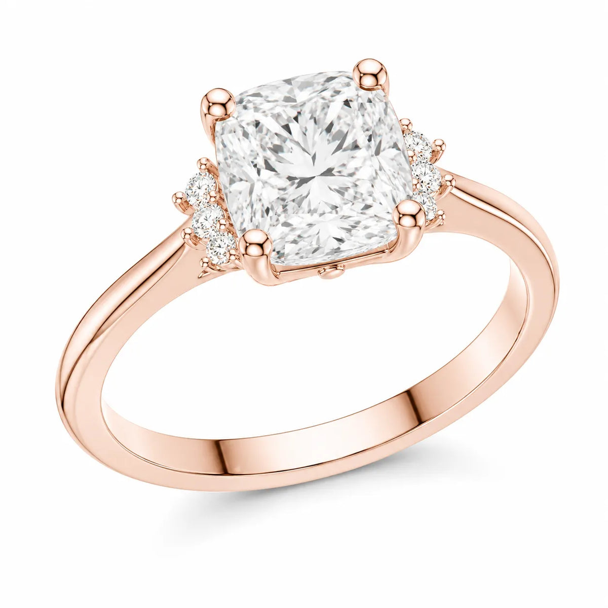 Luxury Cut Diamond Ring with Diamond Halo Accents