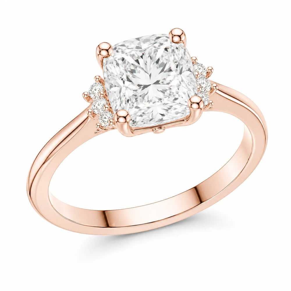 Luxury Cut Diamond Ring with Diamond Halo Accents