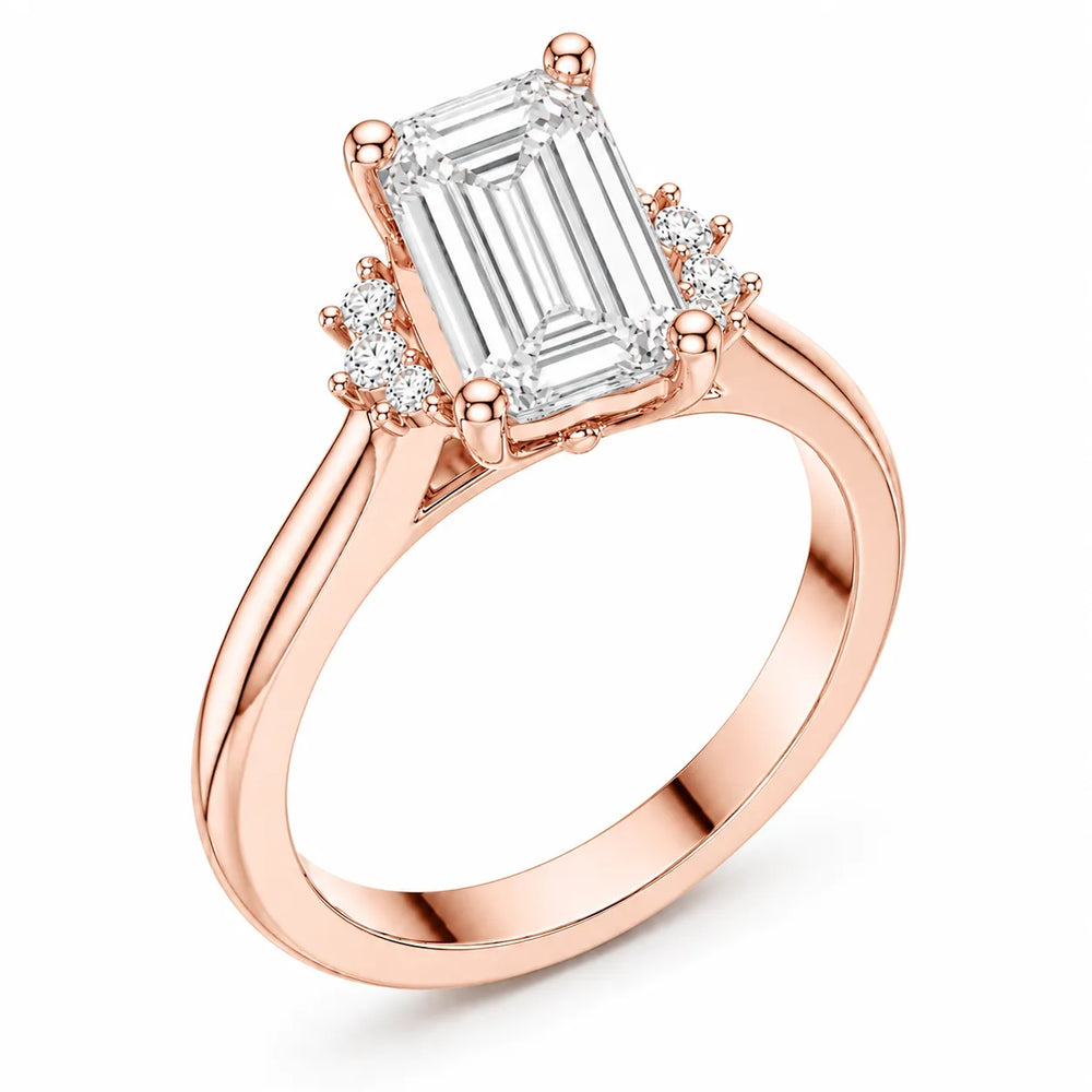 Luxury Cut Diamond Ring with Diamond Halo Accents