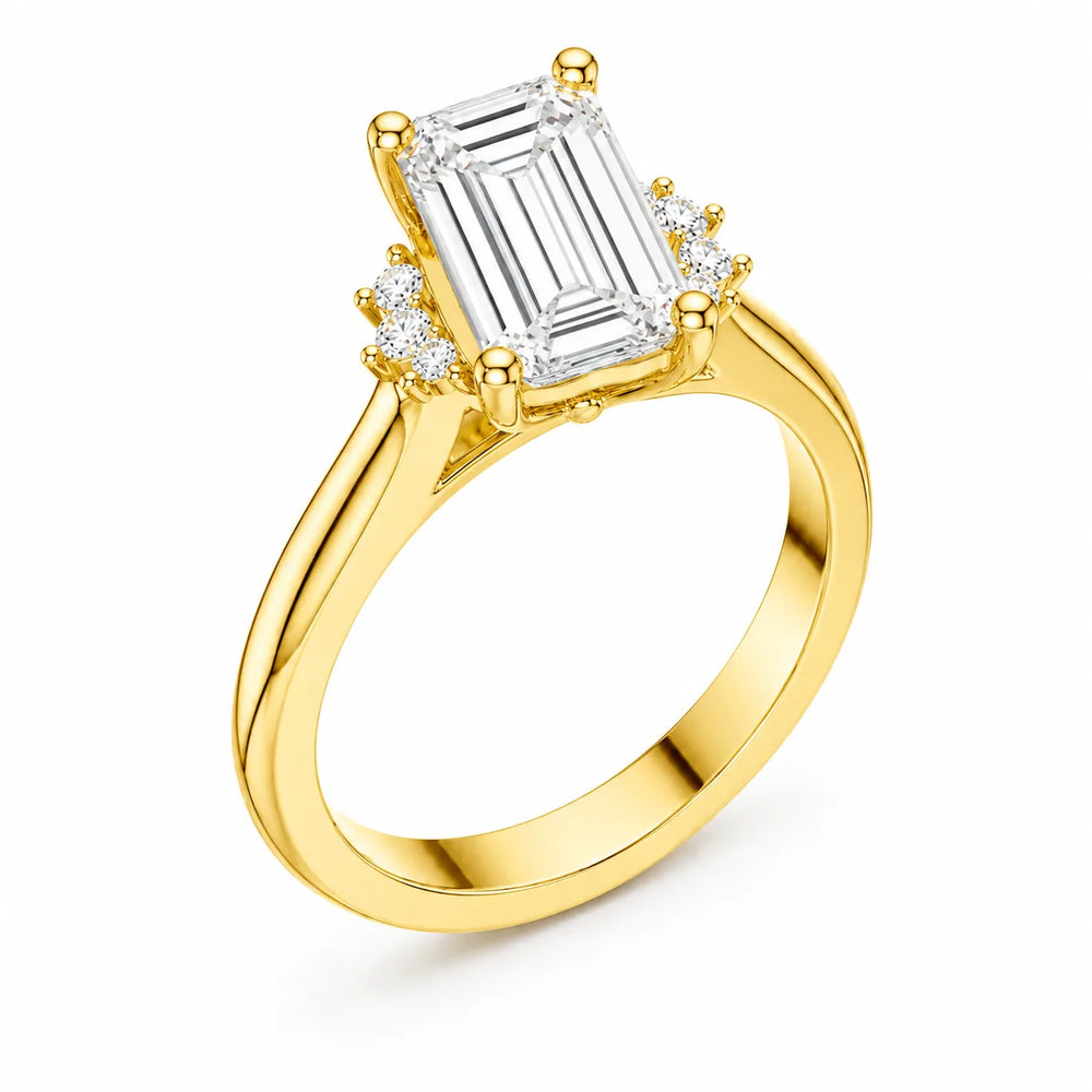 Luxury Cut Diamond Ring with Diamond Halo Accents