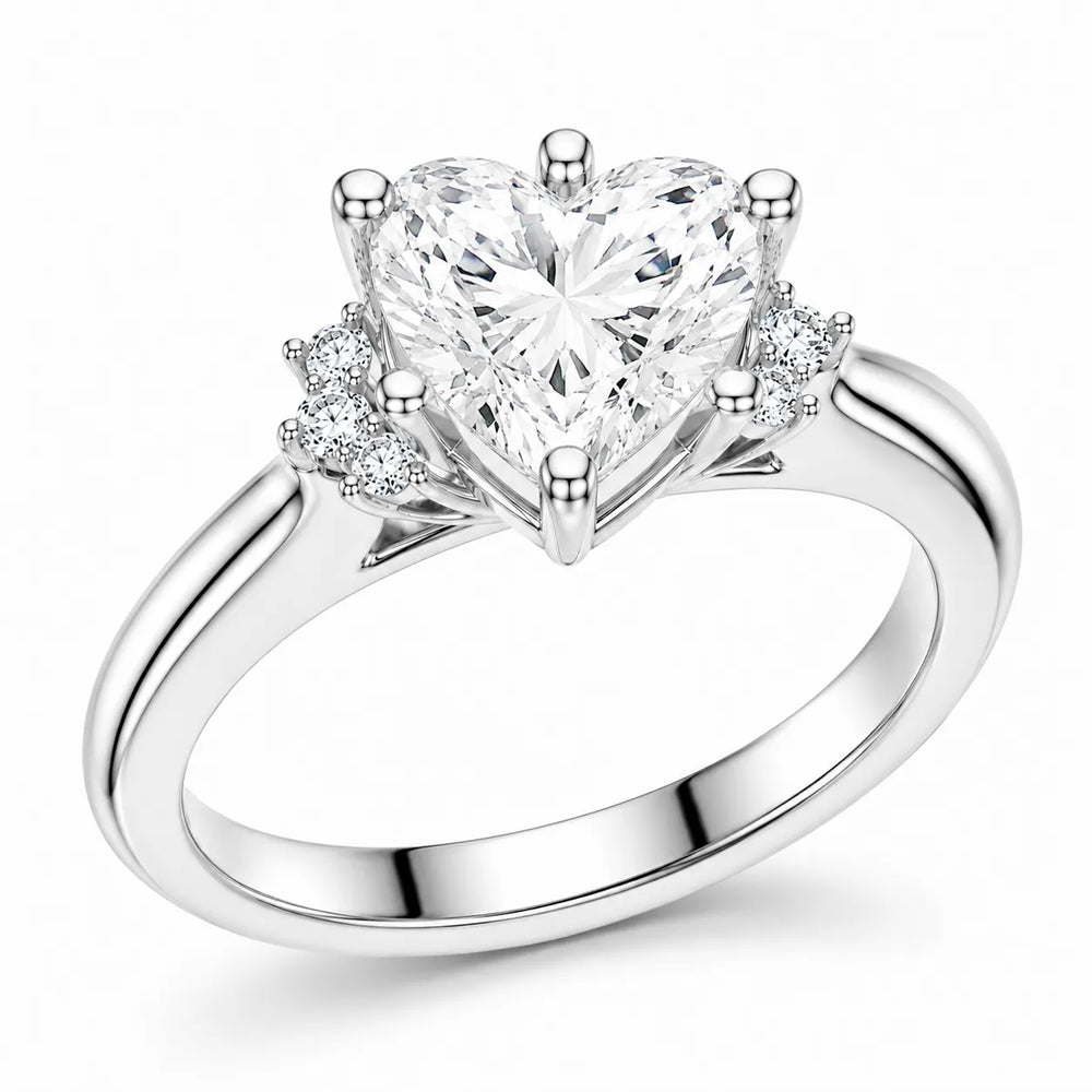 Luxury Cut Diamond Ring with Diamond Halo Accents