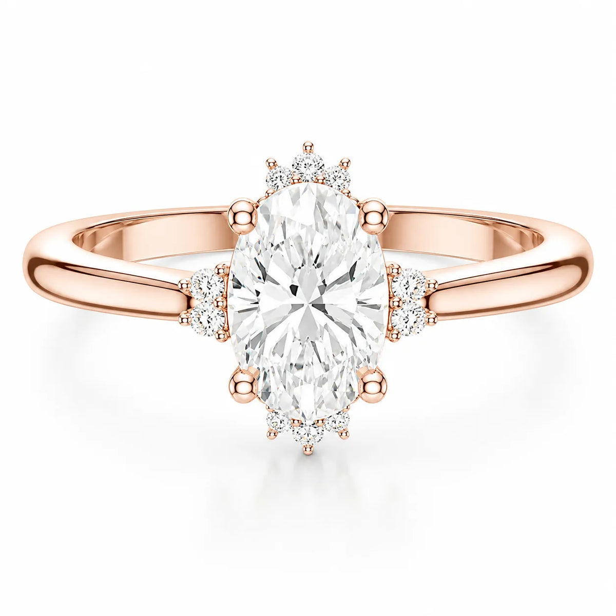 Luxury Cut Diamond Ring with Diamond Halo Accents