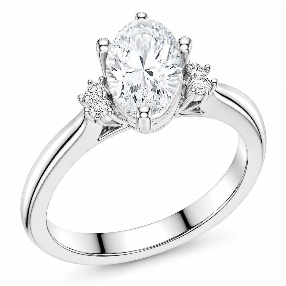 Luxury Cut Diamond Ring with Diamond Halo Accents