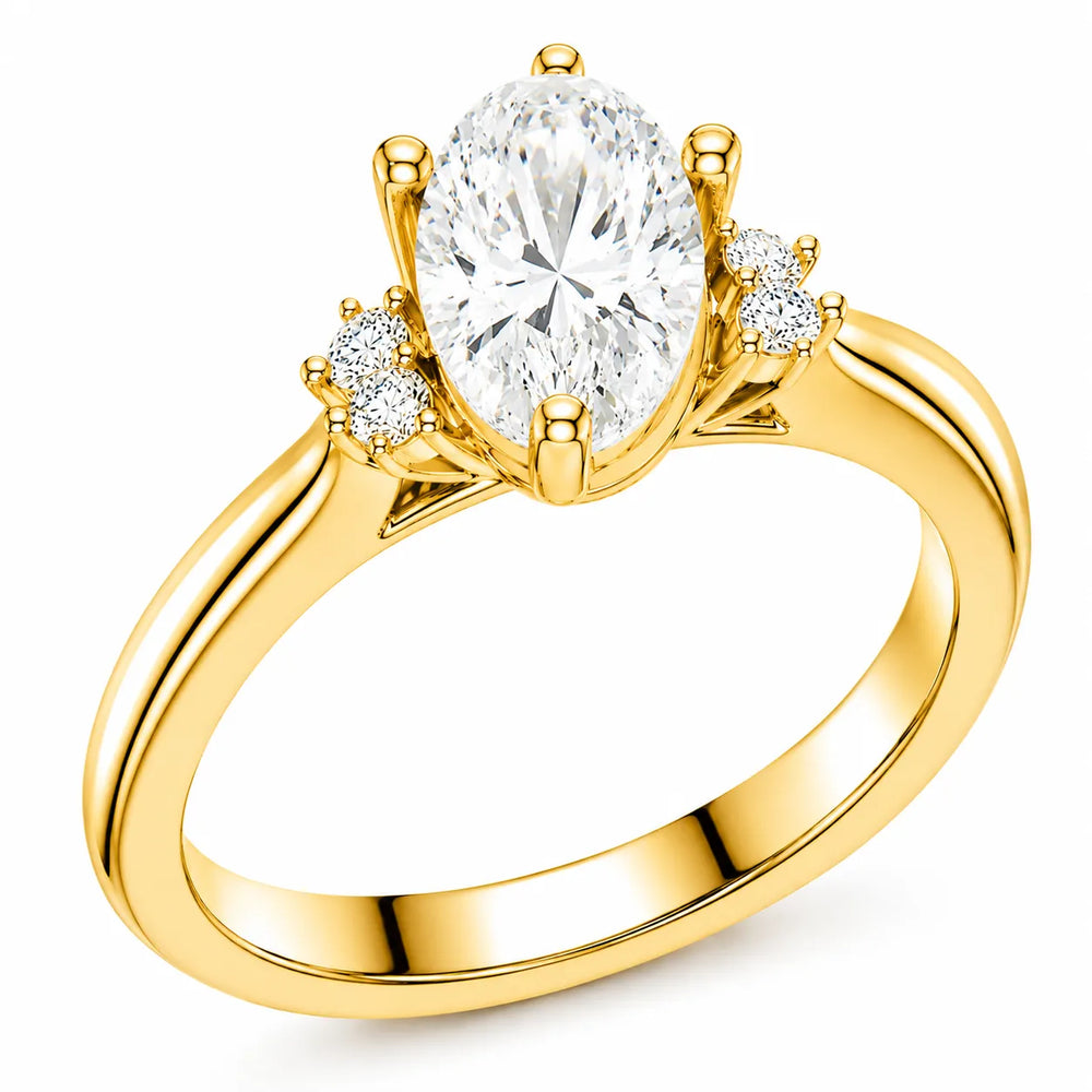 Luxury Cut Diamond Ring with Diamond Halo Accents