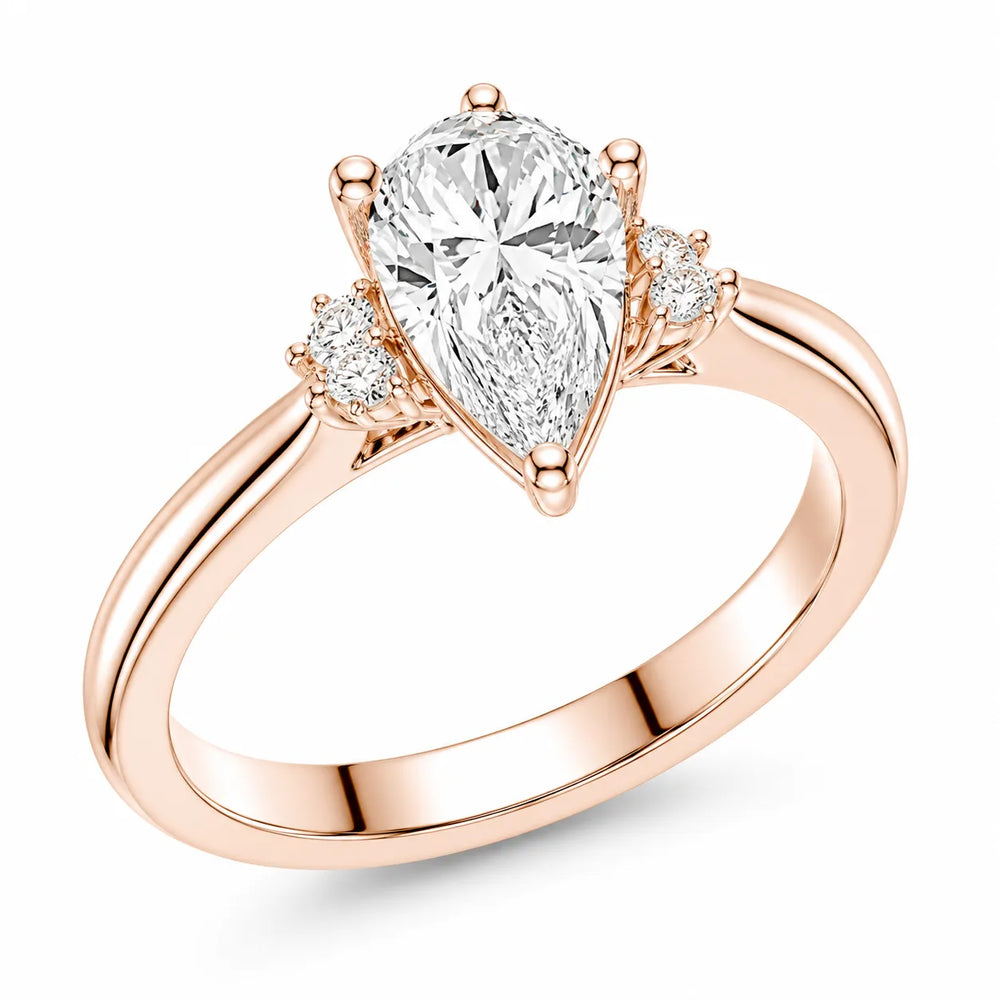 Luxury Cut Diamond Ring with Diamond Halo Accents