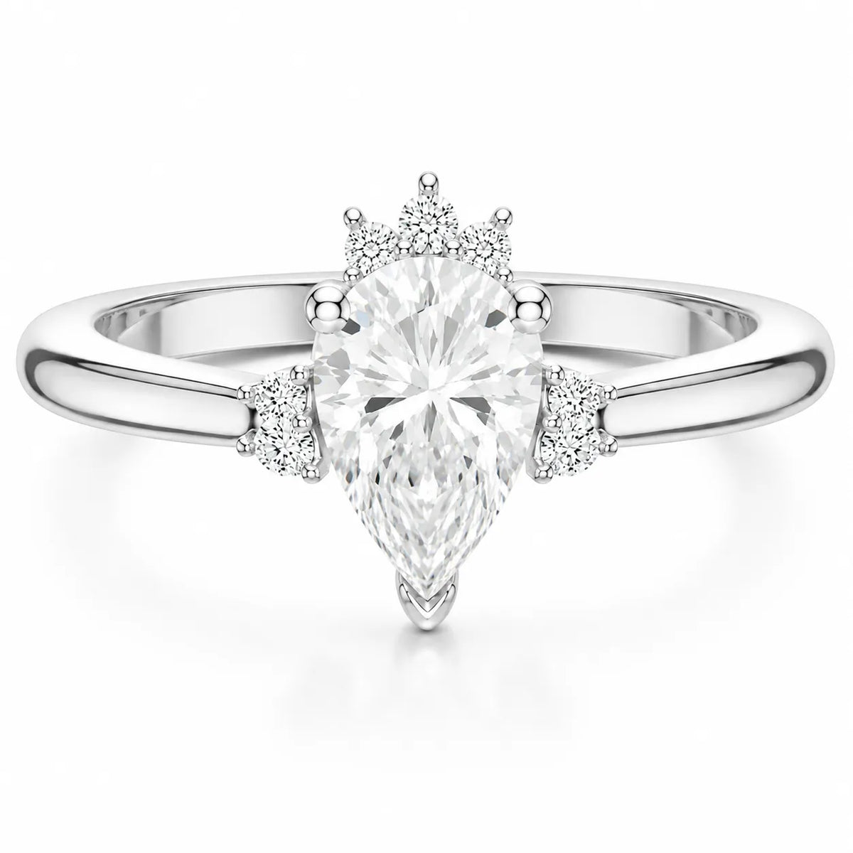 Luxury Cut Diamond Ring with Diamond Halo Accents