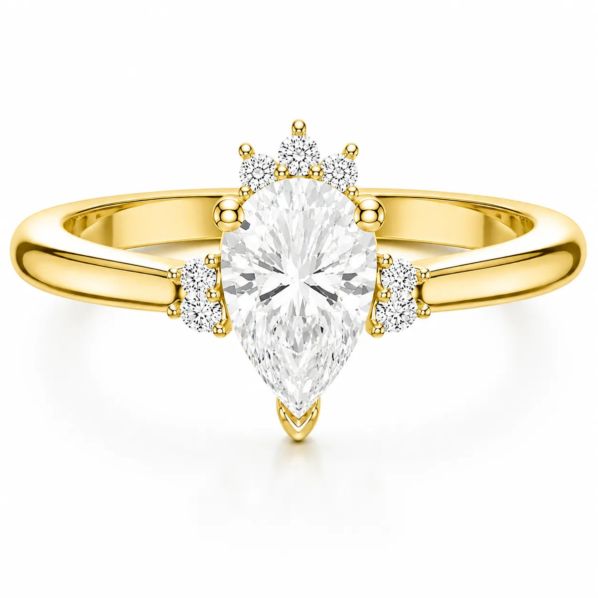Luxury Cut Diamond Ring with Diamond Halo Accents