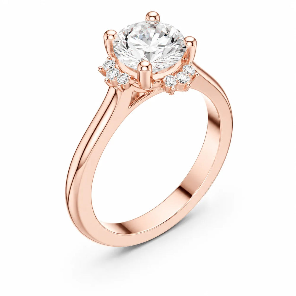 Luxury Cut Diamond Ring with Diamond Halo Accents